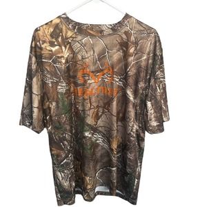 Realtree Camo Shirt Mens Extra Large Brown Hunting Fishing Outdoor